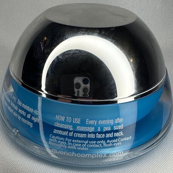 Quench Micro Water‎ Complex Night Relief Crème 1.7 Fl Oz Paraben Free Hydrating - Picture 2 of 2